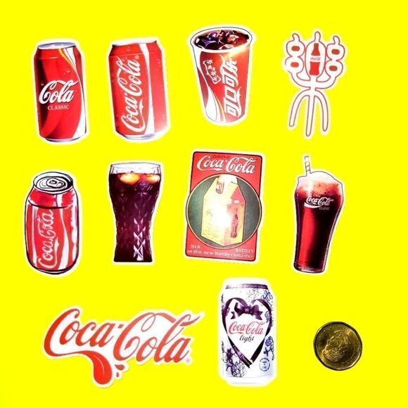 3/$20 Brand New 10x Waterproof Coca Cola Stickers - Picture 1 of 1
